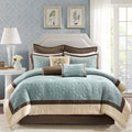 9 Piece Charmeuse Comforter Set Blue King King Blue Polyester