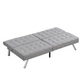 Wood Frame, Stainless Leg, Futon, Sofa Bed Grey Grey Fabric 2 Seat