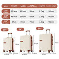 Hardshell Luggage Sets 3 Pcs Contrast Color Suitcase With Spinner Wheels And Tsa Lock 20