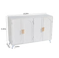 Sideboard Buffet Cabinet With 4 Doors And Removable Shelves, For Living Room, Dining Room, Ivory White White Dining Room American Design,American Traditional Particle Board Particle Board