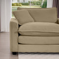 Mid Century Modern Sectional Set Of Two, One 3 Seater Sectional And One Single Seater Sectional With 2 Arm Pillows And 4 Throw Pillows, Living Room Sectional Tan Corduroy Fabric Tan Corduroy 4 Seat