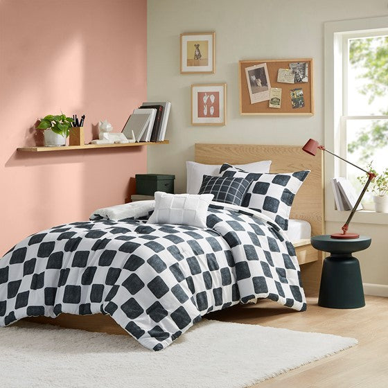 Checkered Comforter Set Full Queen Full Multicolor Polyester