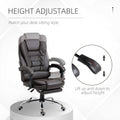 Homcom High Back Ergonomic Executive Office Chair, Pu Leather Computer Chair With Retractable Footrest, Lumbar Support, Padded Headrest And Armrest, Coffee Coffee Pu