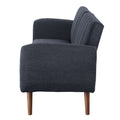 Grey And Walnut Upholstered Adjustable Sofa Grey Linen Wood Primary Living Space Split Back Modern Eucalyptus Foam Linen 2 Seat