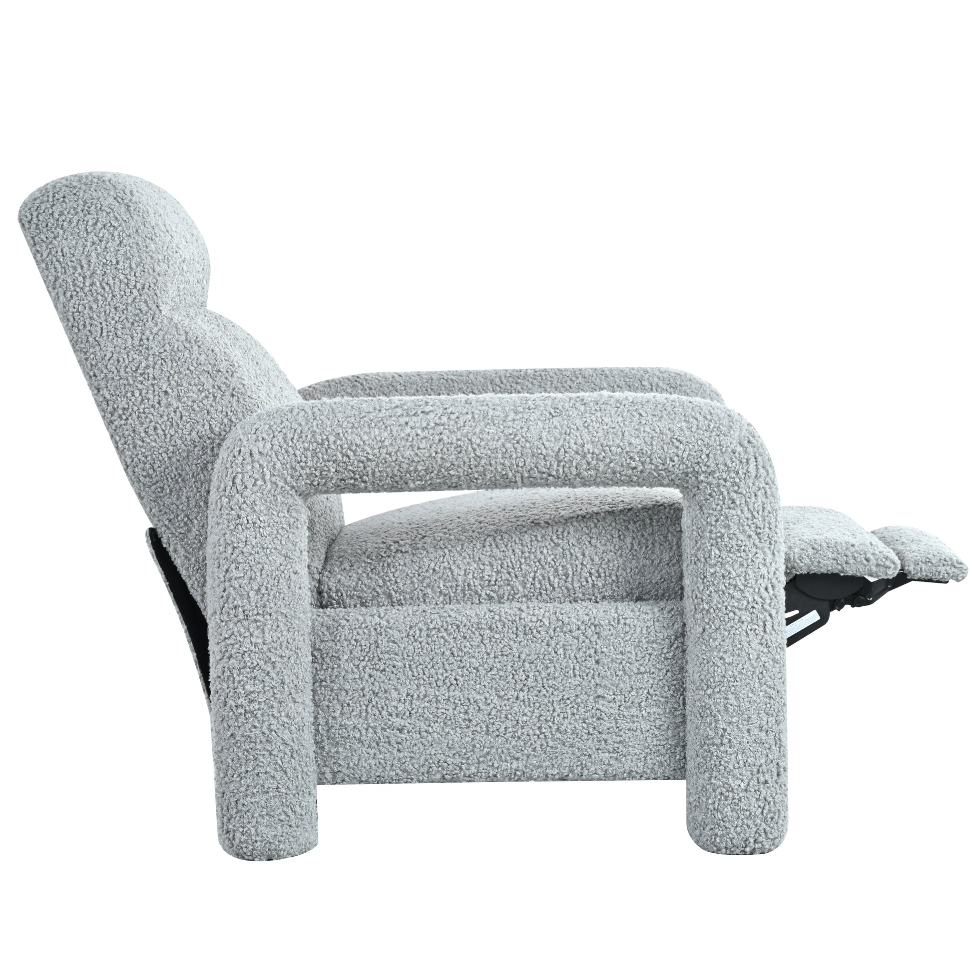 31.25" Push Back Recliner Armchair Upholstered Recliner Chair Single Sofa With Adjustable Backrest For Living Room, Light Grey Light Grey Teddy
