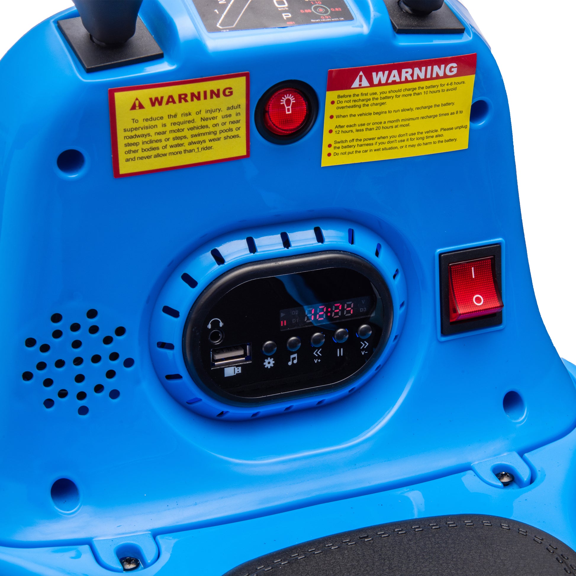 12V Kids Ride On Bumper Car W Parents Control,Rotate 360 Degrees,Two Handed Switch For Direction Control,Bumper Strip,Light Belt,Mp3 Music,Bluetooth,Provide A Speed Of 0.75Mph For Kids Of 2 5 Blue