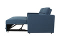 Loveseat Sleeper Pull Out Couch 3 In 1 Sofa Bed Adjustable Backrest Blue Wood Fabric