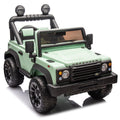 Licensed 2015 Land Rover Defender 90,24V Kids Ride On Xxl Car W Parents Control,2Wd,Four Wheel Suspension,Bluetooth,Mp3,Music,Power Display,Led Lights,Speeds 1.86 3.11Mph For Kids 3 7. Green Polypropylene