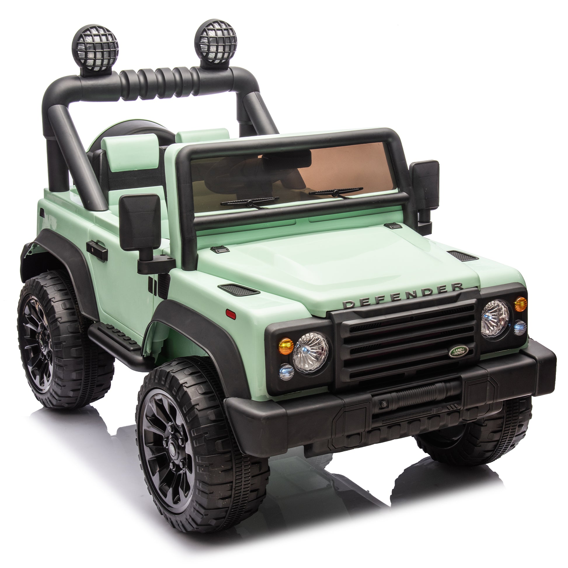 Licensed 2015 Land Rover Defender 90,24V Kids Ride On Xxl Car W Parents Control,2Wd,Four Wheel Suspension,Bluetooth,Mp3,Music,Power Display,Led Lights,Speeds 1.86 3.11Mph For Kids 3 7. Green Polypropylene