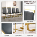 Table And Chair Set. Modern Dining Table With Mdf Top And Beautiful Mdf Legs. Equipped With Comfortable Pu Chairs And Metal Legs. Suitable For A Wide Range Of Decorative Styles. Black,Gray Seats 8 Mdf