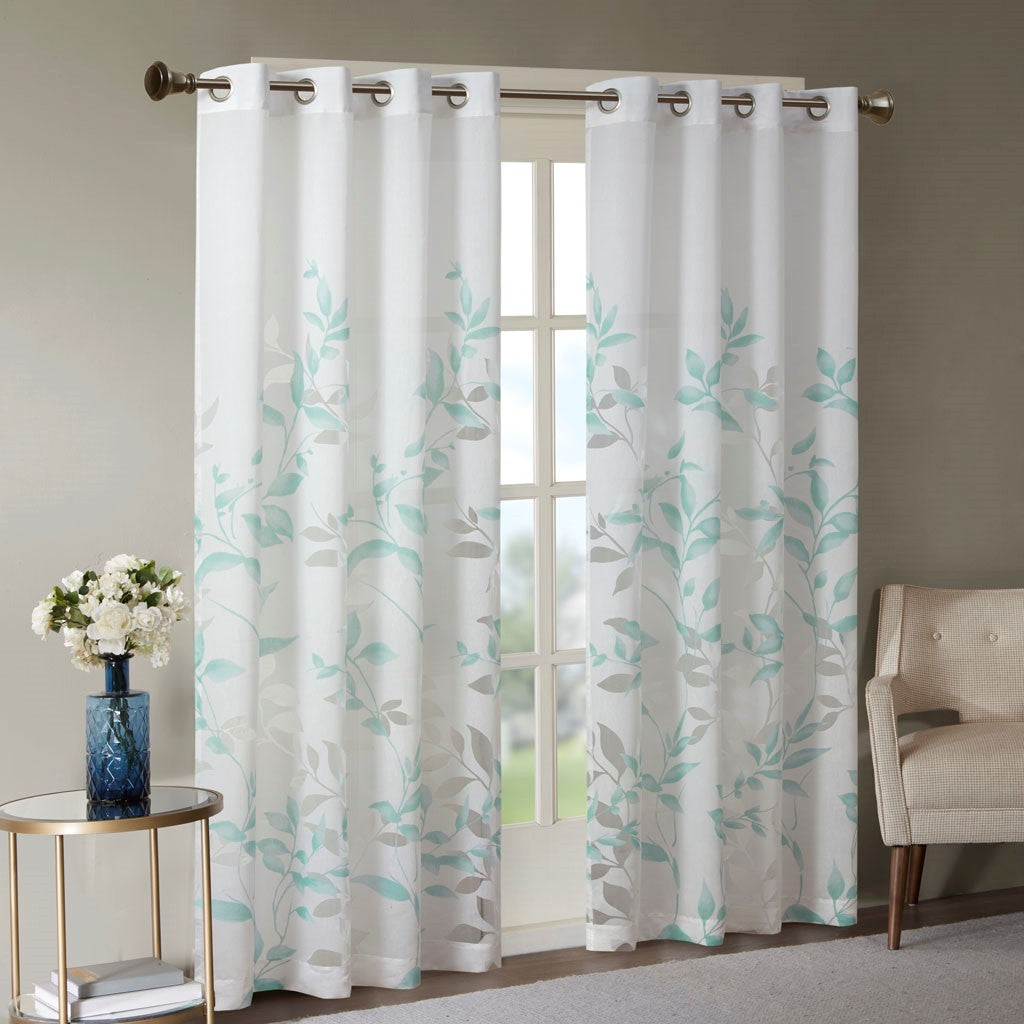 Burnout Printed Curtain Panel Only 1 Pc Panel Multicolor Polyester