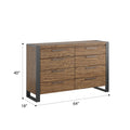 Phera Brown 8 Drawer Dresser Brown Engineered Wood