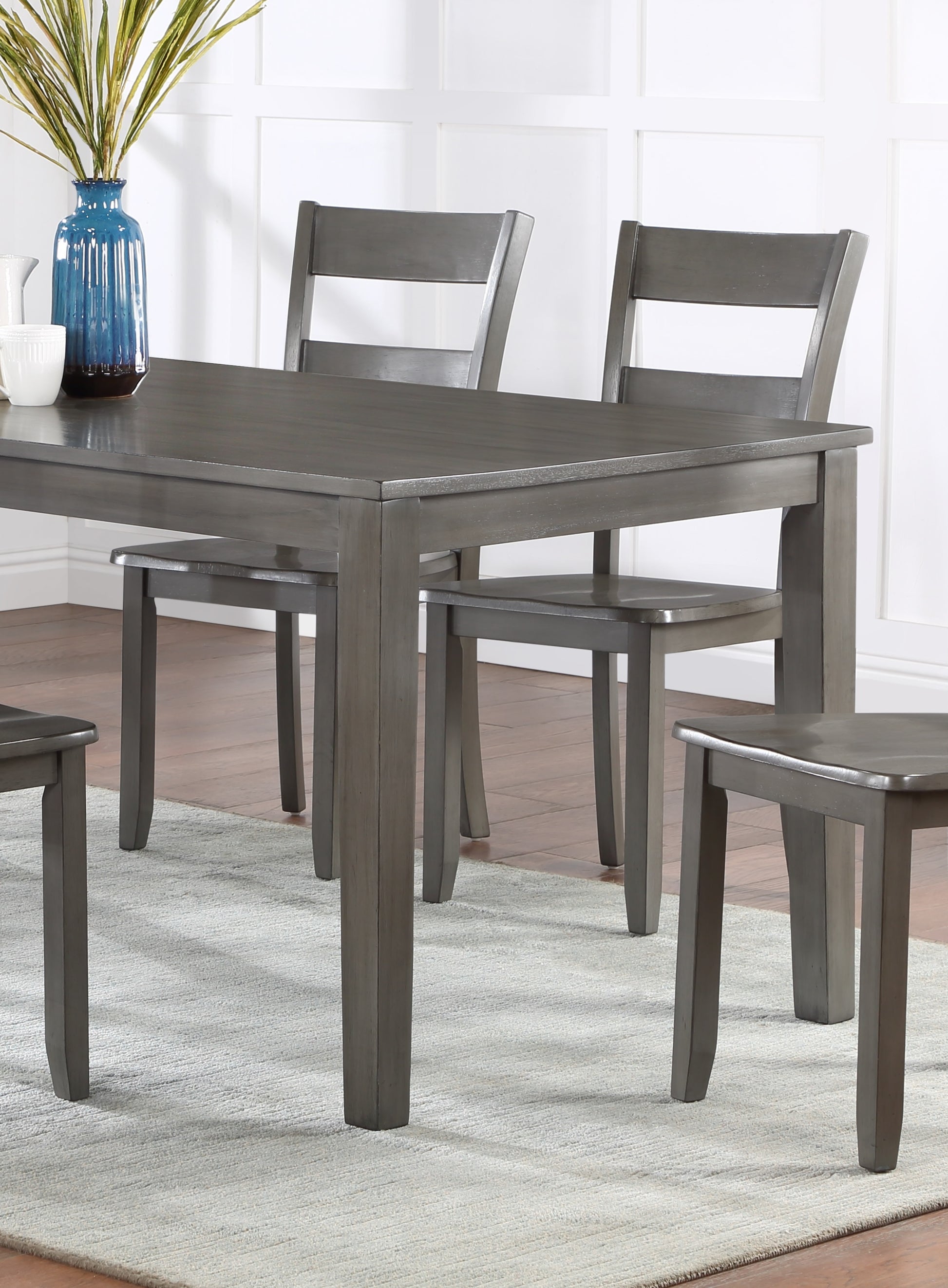 1Pc Contemporary Dining Table Rectangular Wood Base Gray Finish Wooden Dining Room Furniture Gray Seats 6 Dining Room Contemporary Rectangular Wood Pedestal