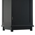 Tall Bathroom Storage Cabinet With Glass Doors, Free Standing, Two Drawers, And Adjustable Shelves, Mdf Board, Painted Black Perfect For Displaying Your Favorite Items 2 Black 2 4 Adjustable Shelves Bathroom Freestanding Partice Board Mdf Pine Wood