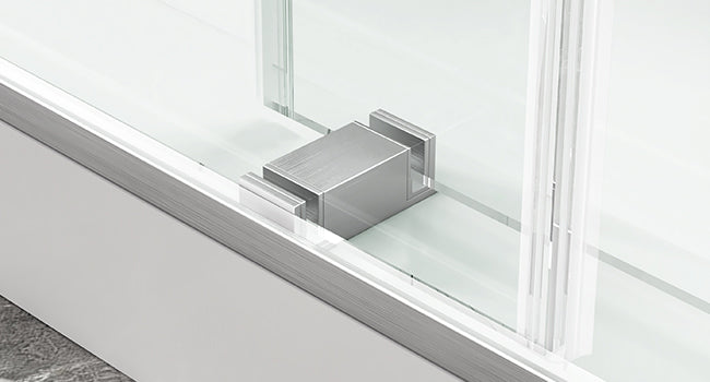 56 To 60'' W X 76'' H Frameless Shower Door, Double Sliding Shower Door With Premium 3 8'' 10Mm Thick Tempered Glass, Stainless Steel, Brushed Nickel Brushed Nickel Bathroom Modern Tempered Glass