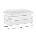 Ottoman Footstool In Corduroy Fabric, Can Be Used With 2 Seater Sofas, 3 Seater Sofas And 4 Seater Sofas,Grey Corduroy Fabric Grey Corduroy
