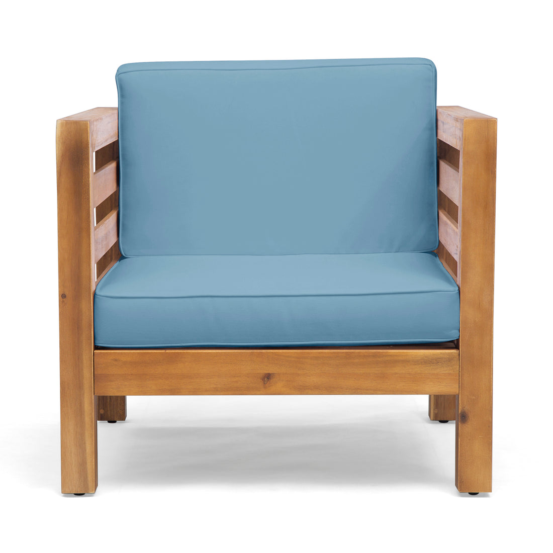 Oana Club Chair Pecan Blue Acacia Wood