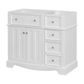 36'' Bathroom Vanity Without Basin Sink, Solid Wood Frame Bathroom Storage Cabinet, Freestanding Vanity With 3 Drawers& Adjustable Shelf Not Include Basin Sink White Bathroom Modern Solid Wood Mdf