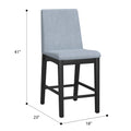 Quaint Gray Gathering Height Stool, Set Of 2 Gray Foam Solid Wood