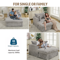 Arrived 47.7'' Oversized Corduroy Chaise Longue With Ottoman, Deep Seat Reclining Chair Sofa, Comfy Thicked Upholstered Pad Chair ,With Foot Stool ,Oversize, Movable Ottoman,Light Gray Light Gray