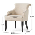 Arm Chair Light Beige Fabric