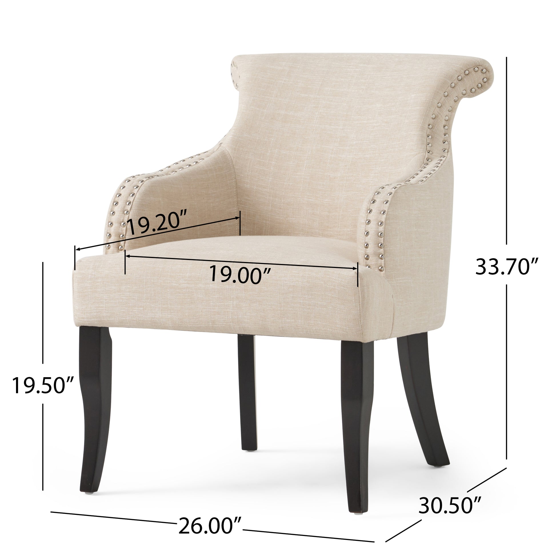 Arm Chair Light Beige Fabric