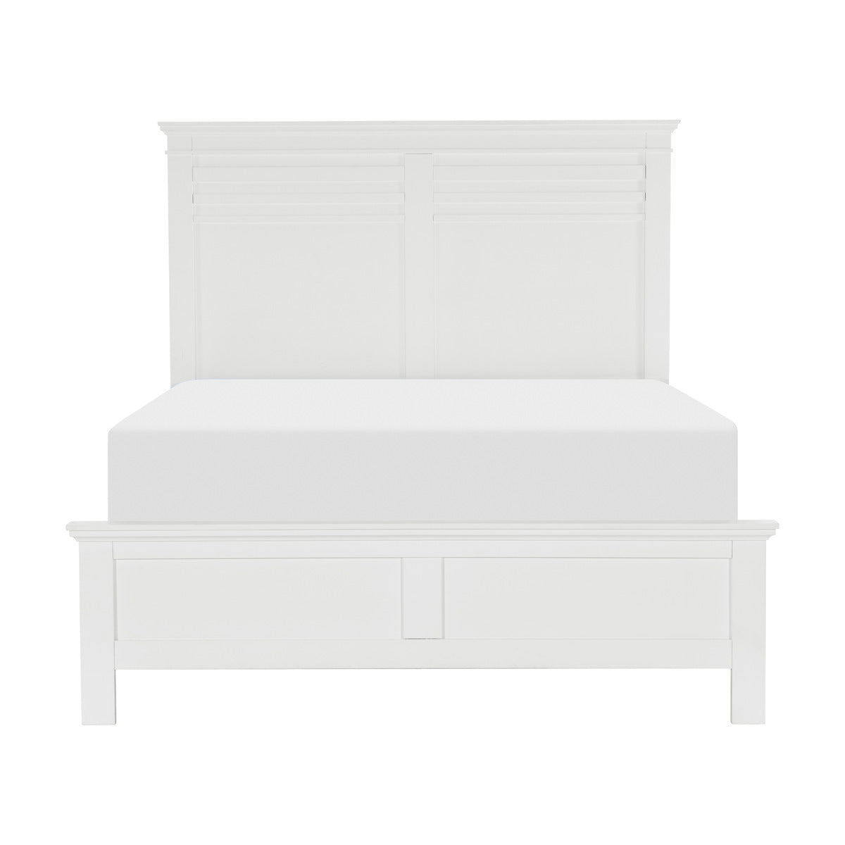 White Finish California King Bed Transitional Style Wooden Bedroom Furniture 1Pc Panel Bed Box Spring Required California King White Wood Bedroom Transitional Panel Wood