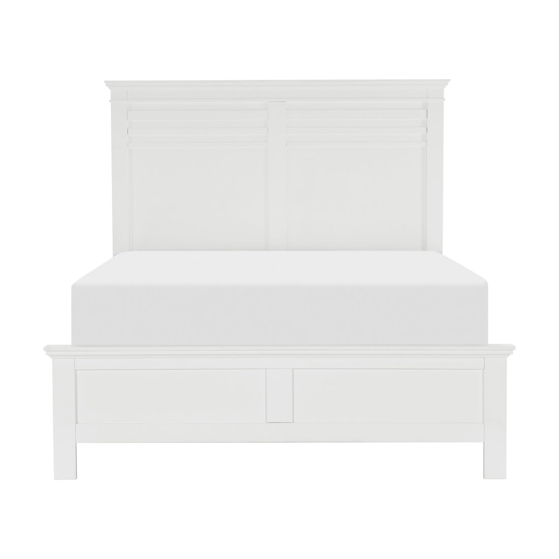 White Finish Eastern King Bed Transitional Style Wooden Bedroom Furniture 1Pc Panel Bed Box Spring Required King White Wood Bedroom Transitional Panel Wood