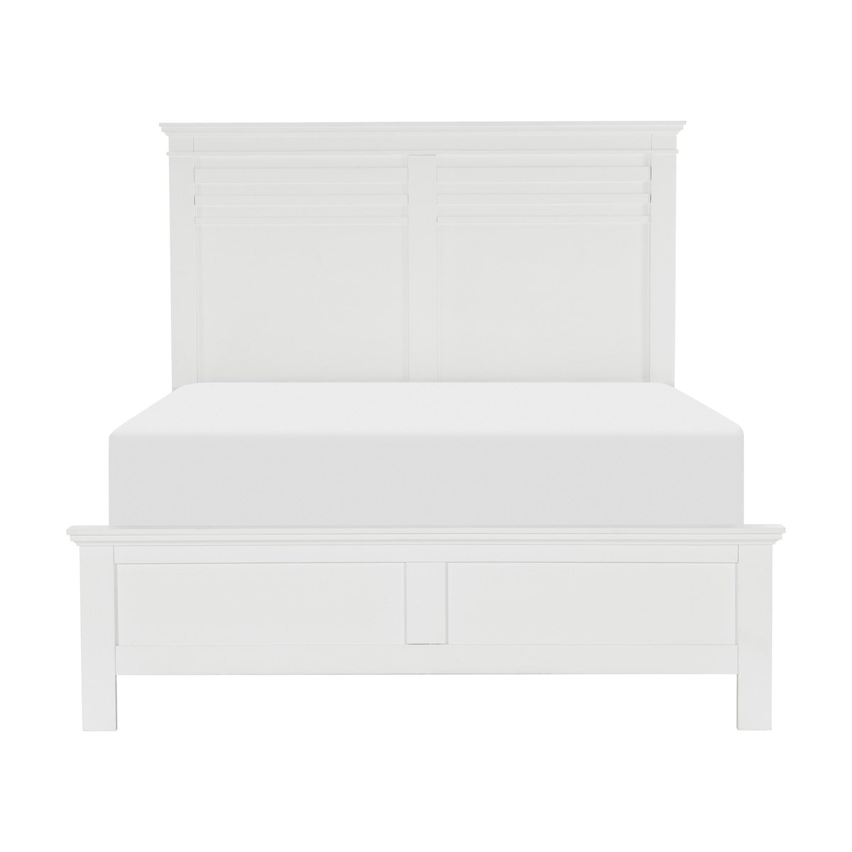 White Finish Eastern King Bed Transitional Style Wooden Bedroom Furniture 1Pc Panel Bed Box Spring Required King White Wood Bedroom Transitional Panel Wood