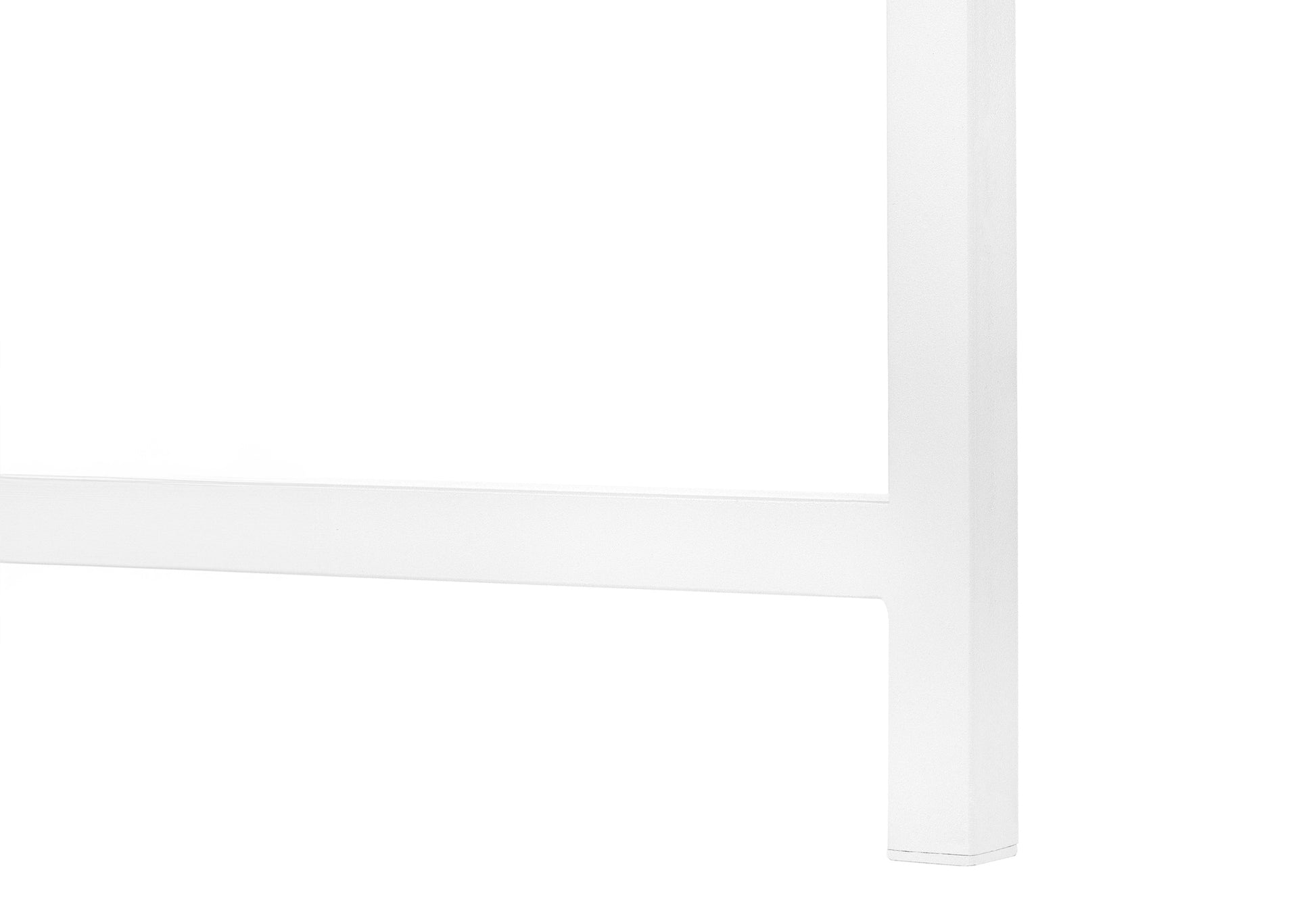 Computer Desk, Home Office, Corner, 58"L, L Shape, Work, Laptop, White Laminate, White Metal, Contemporary, Modern White Particle Board