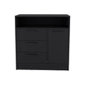 Omaha Dresser Multi Storage Compact Unit With Spacious 3 Drawers And Cabinet Black Black Particle Board