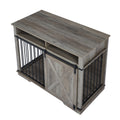 Wf005 Gw,The Dog Cage Has A Large Space Gray Linen