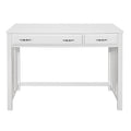 Modern Traditional 1Pc Desk With 2X Drawers White Finish Keyboard Drawer Wooden Furniture White Shelves Rectangular Engineered Wood,Wood