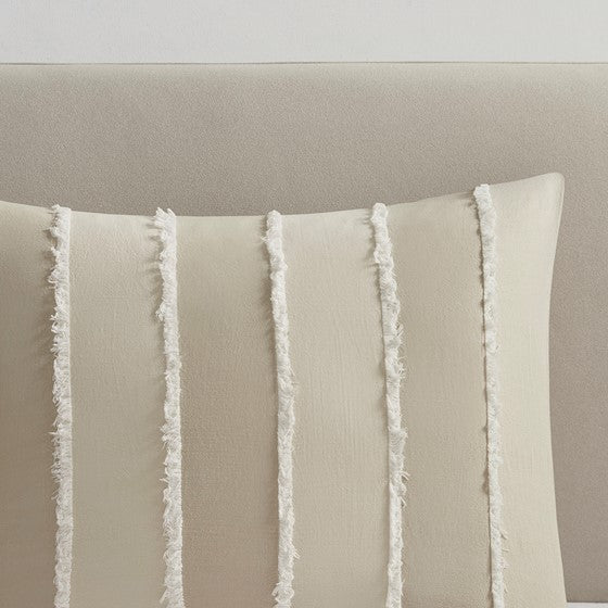 3 Piece Striped Cotton Duvet Cover Set Queen Multicolor Cotton