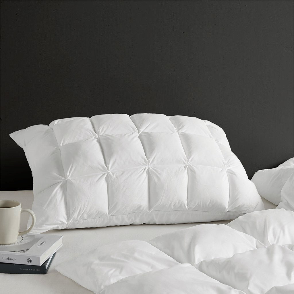 Overfilled Pillow Protector Single Piece Standard Size White Polyester