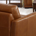 Mary Leather Loveseat Brown Memory Foam Genuine Leather