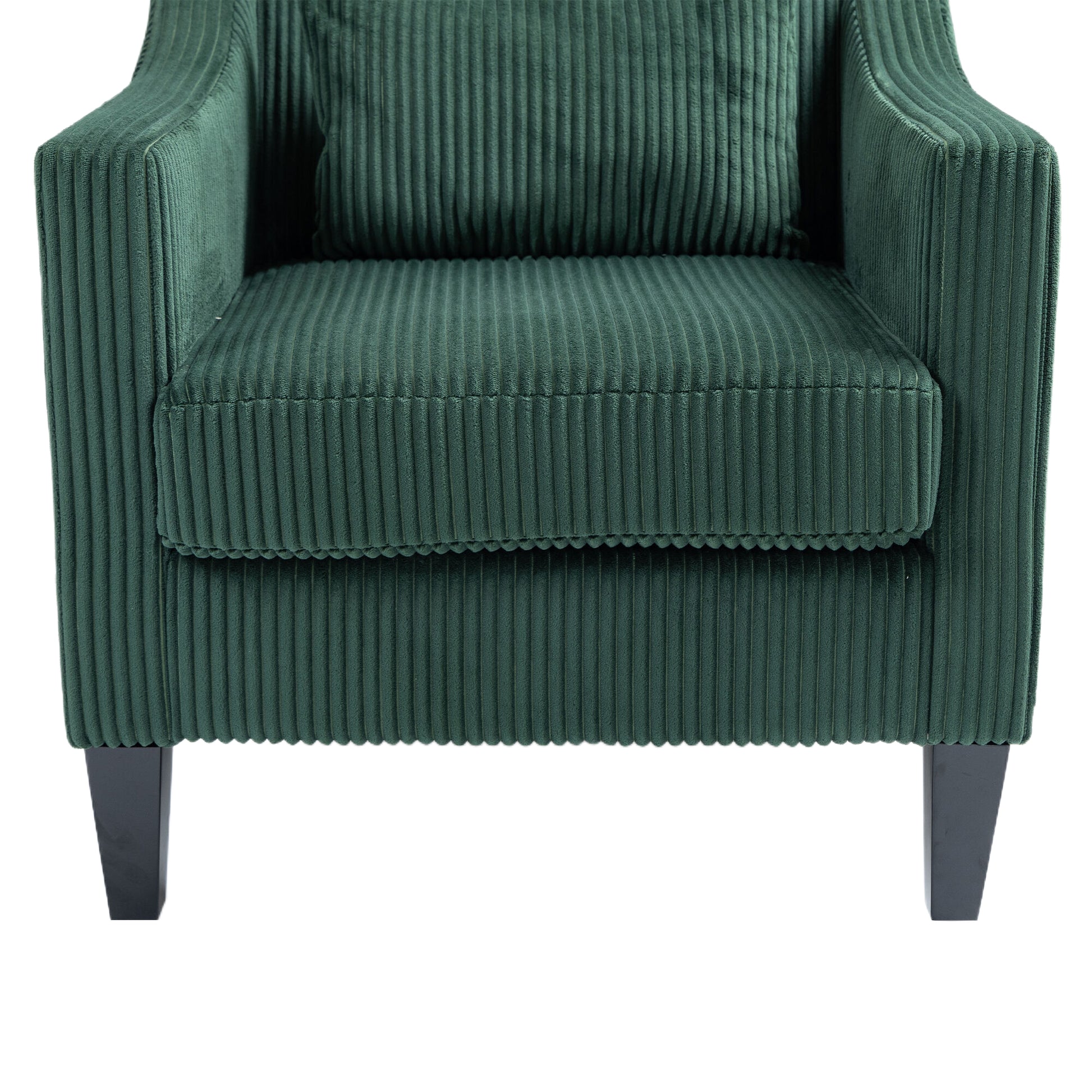 Coolmore Modern Accent Chair,Upholstered Armchair With Scooped Arms For Bedroom,Apartment,Studio,Office,Waiting Room Emerald Corduroy Emerald Primary Living Space Foam Corduroy