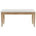 Retro 6 Piece Trestle Dining Table Set With Upholstered Dining Chairs And Dining Bench, Smooth Dining Backs For Dining Room, Living Room, Kitchen, Natural Upholstered Chair Wood Natural Beige Seats 6 Wood Dining Room Solid Wood Rubberwood Trestle