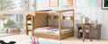 Full Size House Bed With Two Drawers And Wardrobe,Natural Full Natural Solid Wood