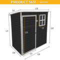 5X3Ft Resin Outdoor Storage Shed Kit Perfect To Store Patio Furniture,Black Black Polypropylene