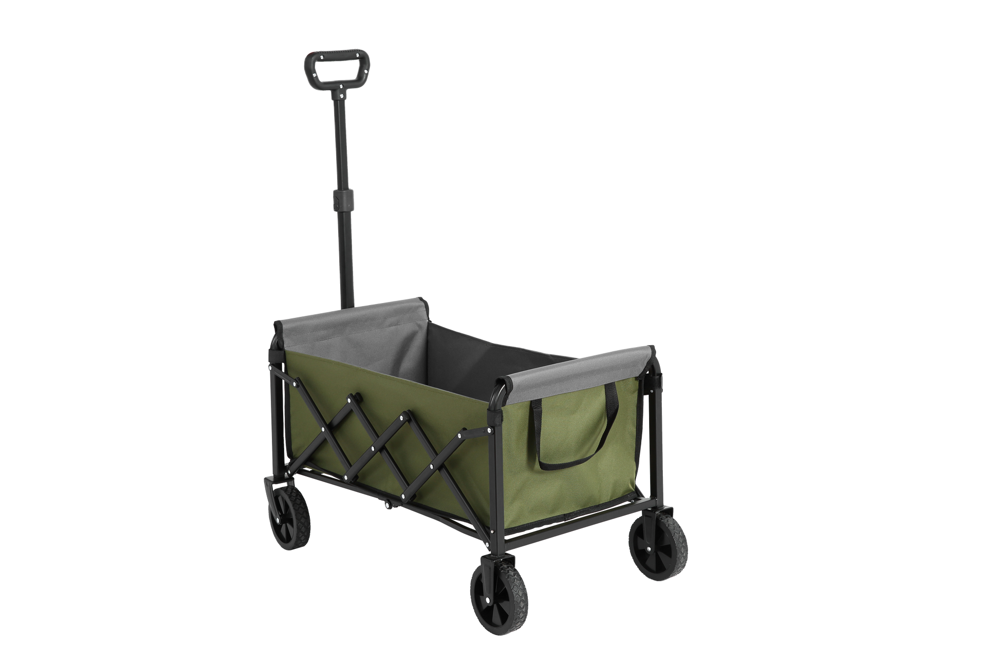 Lightweight Portable Heavy Duty Folding Beach Wagons With Wheels Outdoor Utility Carts For Grocery, Camping, Shopping, Sports, Garden With Large Capacity Army Green Army Green Steel