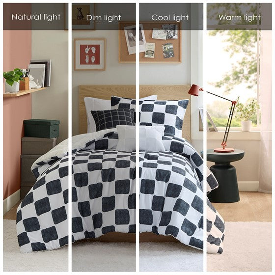 Checkered Comforter Set Full Queen Full Multicolor Polyester