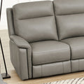Stanfield Power Headrest Zero Gravity Reclining Sofa Gray Genuine Leather Wood Primary Living Space Medium Firm Tight Back Mid Century Modern Eucalyptus Pillow Top Arms Memory Foam Leather 3 Seat