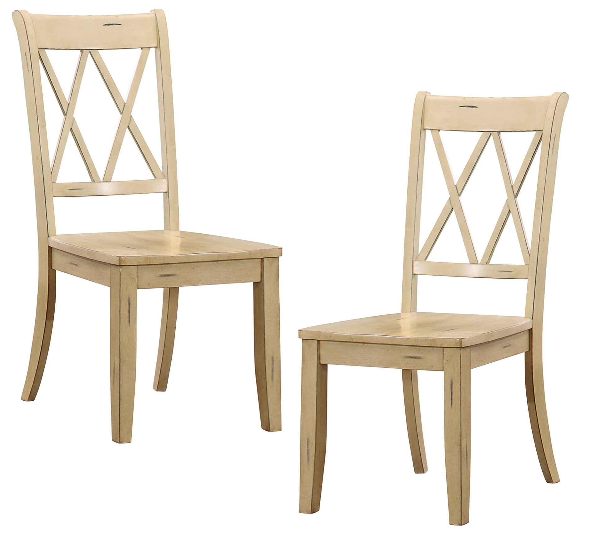 5Pc Dining Set Natural Finish Table And 4X Side Chairs Buttermilk Finish Wooden Kitchen Dining Room Furniture Wood Wood Cream Brown Seats 4 Wood Dining Room 4 Leg Rectangular Dining Table With Chair Wood