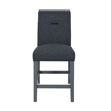 Ariya Dark Grey Bar Stools Solid Dark Grey Dining Room Foam Wipe Clean Contemporary Bar Stools Rubberwood Tufted Back 1 Rubber Wood