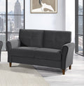 Gray Velvet Upholstery 1Pc Comfort Loveseat Plush Seatbacks Tufted Detail Solid Wood Frame Modern Living Room Furniture Gray Velvet Wood Primary Living Space Modern Flared Arms Solid Wood