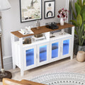 Drawerdresser Cabinet,Barcabinet,Buffetsideboard,Storagecabinet,Buffet Server Console Tablestorge,Changhong Glass Door,Toughened Glass Shelf,Fordining Room,Living Room,Kitchenhallway,Color:White Brown 5 Or More Spaces Brown Antique White Primary Living