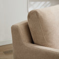 29.92'' Swivel Accent Chair, Upholstered Skirted Swivel Chair With Removable Back Cushion, 360 Degree Comfy Armchair For Living Room, Nursery, Lounge,Office,Wheat Chenille Wheat Chenille