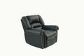 Modern 1Pc Manual Motion Recliner Chair Glider Black Color Bonded Leather Armrest Cushion Seating Living Room Furniture Black Faux Leather Primary Living Space Contemporary,Modern Bonded Leather