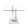 Table And Chair Set.Contemporary, Minimalist Rectangular Dining Table Featuring A Clear Tempered Glass Top And Sleek Silver Legs. Paried With Chairs Made Of Pu Material Cushion And Silver Metal Legs. Black Seats 8 Glass Metal